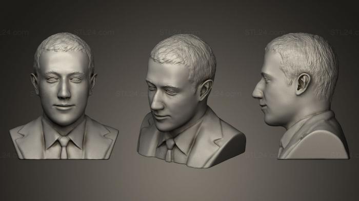 Бюсты и барельефы известных личностей (Марк Цукерберг, BUSTC_0405) 3D модель для ЧПУ станка